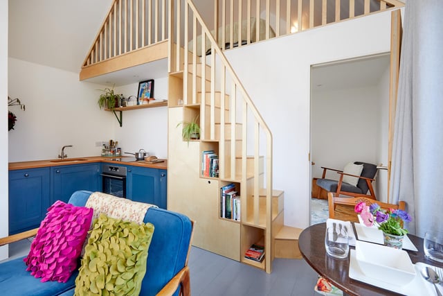 The properties annexe has the unusual feature of 'witches' steps, which lead to a double bed mezzanine.