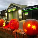 Last year's fantastic display of decorated pumpkins outside of Kings Sutton Garage.
