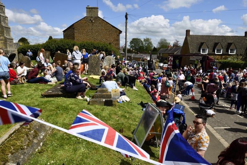 The crowd made the most of the sun at the Hook Norton Coronation Party