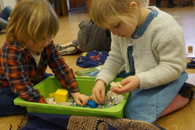 Sensory play fun at one of the reading workshops.