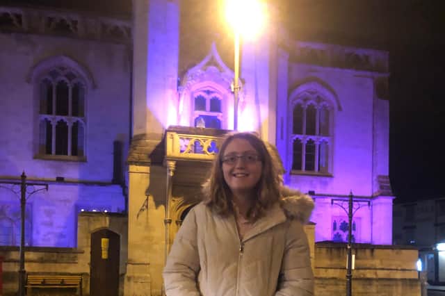 Banbury local Izzy Creed organised illuminating the town hall purple to raise awareness for World Pancreatic Cancer Day.