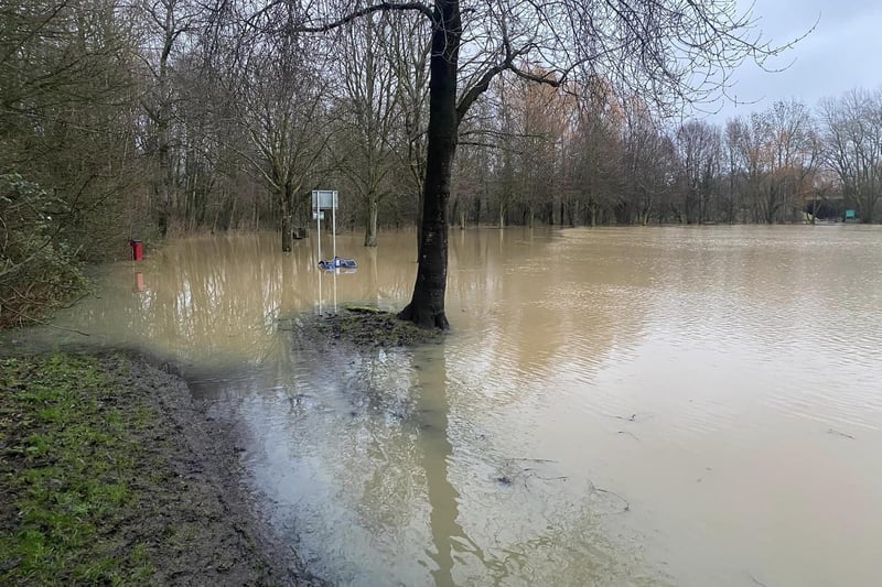 Scenes from a waterlogged Spiceball Country Park this morning (Wednesday January 3).