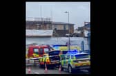 Emergency services are at the scene of the scaffolding collapse on Lower Cherwell Street in Banbury.(Credit Banburyshire Info)