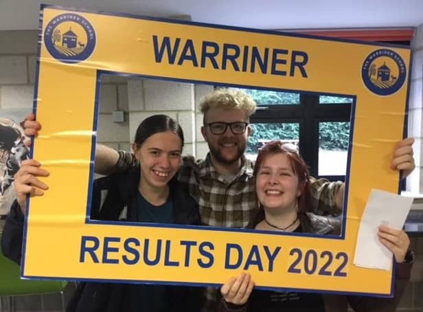 Students at The Warriner School celebrate A-levels