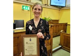 Jennie Steenkamp has been presented with an award from the High Sheriff of Oxfordshire for her work organising the RC Baker Christmas tractor run.