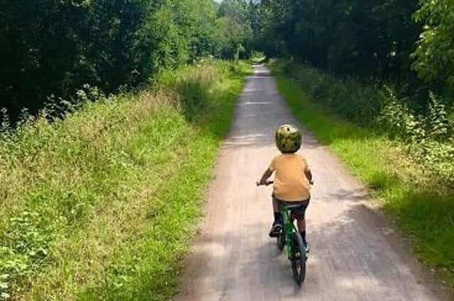 A great idea... explore an exciting trail, an ideal place for learning to ride a bike.
