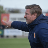 Kelvin Langmead wants to kick on after Banbury United's 3-2 win over Stamford AFC. (Photo credit: Julie Hawkins)