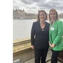 MP Victoria Prentis with Samantha Cowley on the House of Commons terrace.