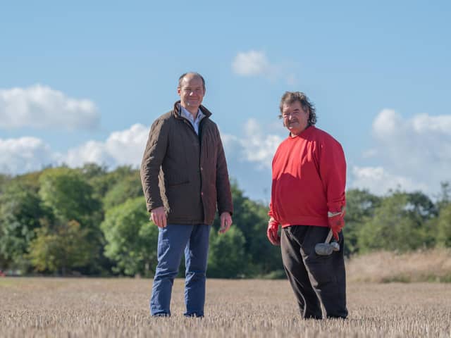 Charlie Ireland pictured alongside fellow Clarkson's Farm Gerald Cooper.