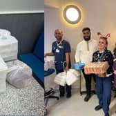Adam Ahmed from Banbury Kebabish delivering the food and drink to staff at the Horton Hospital.
