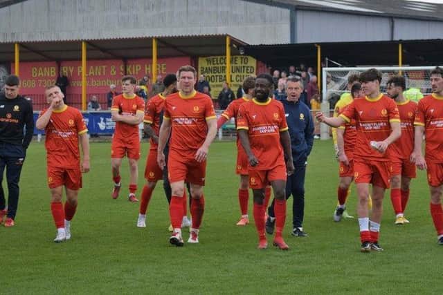 The Banbury United players round off their season at Scarborough Athletic this weekend. Picture by Julie Hawkins