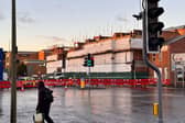 Cherwell Street in Banbury remains closed to traffic one week after a scaffolding collapse that left two workers requiring hospital treatment.(Jim Smith)