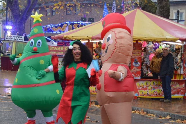 Costumed characters ensured that the festive spirit remained high.