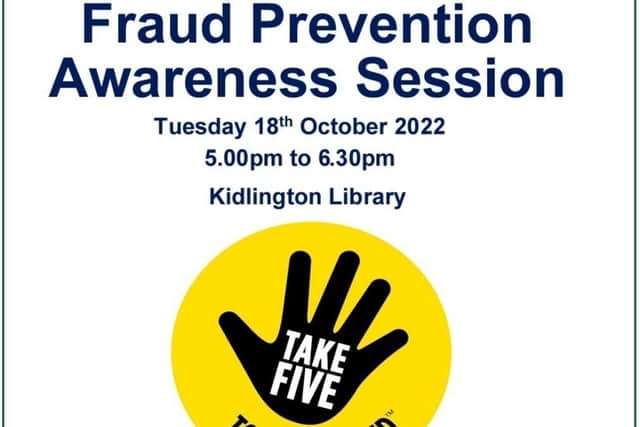 Thames Valley Police will be holding a fraud prevention awareness session at Kidlington Library.