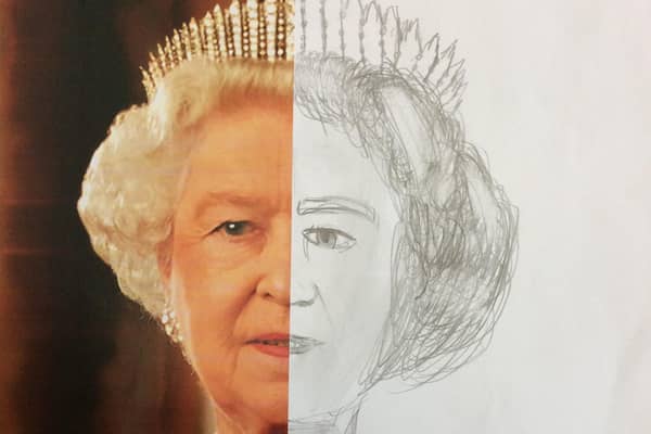 One of the fantastic portraits of The Queen which was done by a student of Dashwood Academy.
