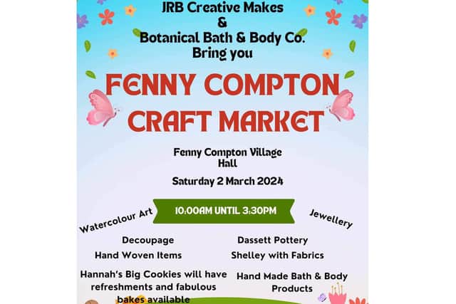 Fenny Compton Village Hall is hosting a craft fair this Saturday.