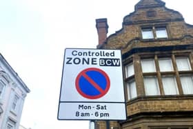 One of the signs warning of new restrictions along Crouch Street from South Bar to Beargarden Road. Picture by Ian Gentles