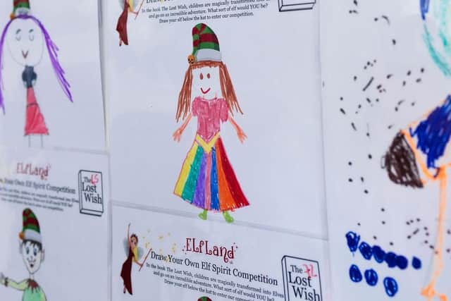 Some of the Elf designs displayed at Bishop Loveday school.