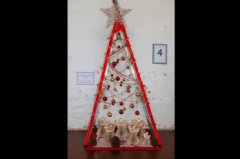 This quirky tree created by the village library group was made from ladders.