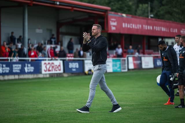 Brackley Town manager Gavin Cowan has seen his team pick up seven points from their first three games. Picture by Josh Nesden