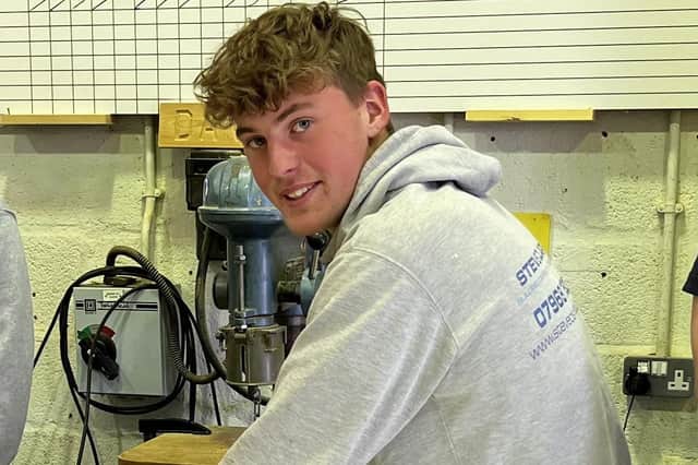 George Clarke, 18, came first in the Skillbuild challenge for the Midlands – he studies at Moreton Morrell College.