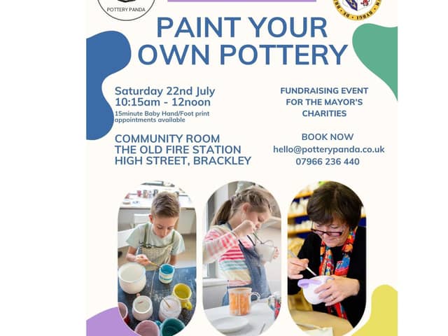The Brackley town mayor is hosting a paint your own pottery event this Saturday to raise money for her two chosen charities.