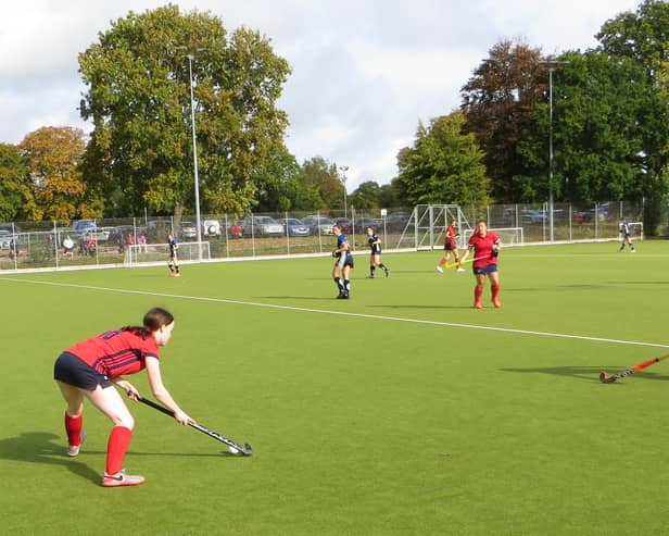 Action from Banbury ladies' 5-1 defeat at Haslemere