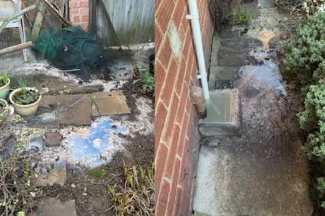 The blocked wastewater drain has resulted in the Parker couple being unable to enjoy their garden and has caused unnecessary stress.