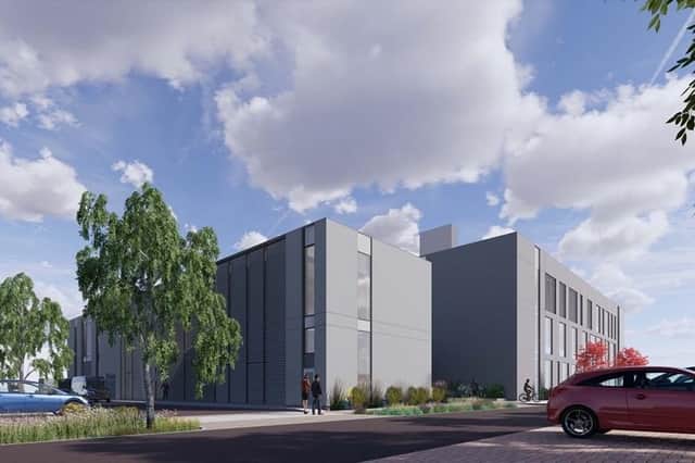 An artist's impression of the new purpose built forensics centre set to be completed in Bicester by the start of 2025.