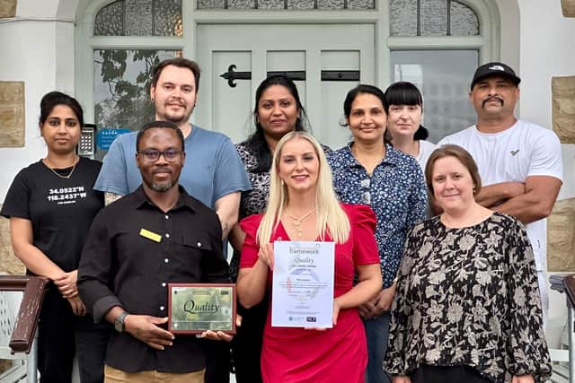 Some of the team at The Langston Nursing Home with their Gold Standards Framework (GSF) Quality Hallmark Award.