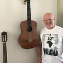 Ronnie Johnson wearing his Live Aid tee-shirt. He managed to obtain 50 tickets for Banbury fans