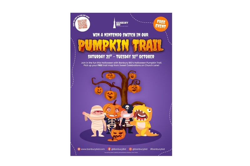 The Halloween pumpkin trail got underway on Saturday October 10, and will come to a close on Tuesday October 31. The trail involves participants searching for 12 specially decorated pumpkins around town centre businesses for the chance to win a Nintendo Switch.