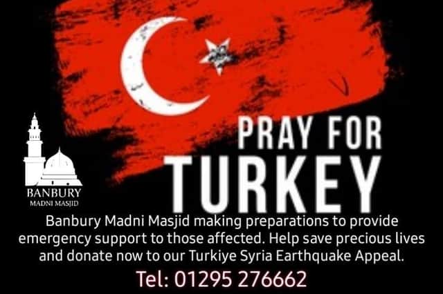 The Madni Masjid Mosque in Banbury has started a fundraiser to help victims of the earthquake in Turkey and Syria.