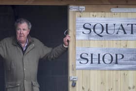 Jeremy Clarkson outside his Diddly Squat farm shop near Chipping Norton