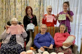 Residents at Highmarket House have been busy creating knitted masterpieces for their local hospital