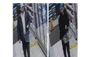 Police would like to speak to the two men captured on the CCTV footage about theft from the Co-op store in Middleton Cheney.