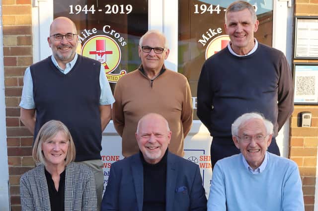 Banbury United's Board (back from left) secretary Stephen Barlow, treasurer Paul Duester and Dave Goulding. (Front) Lisa Dixon, chairman Ronnie Johnson and Martin Cantrell