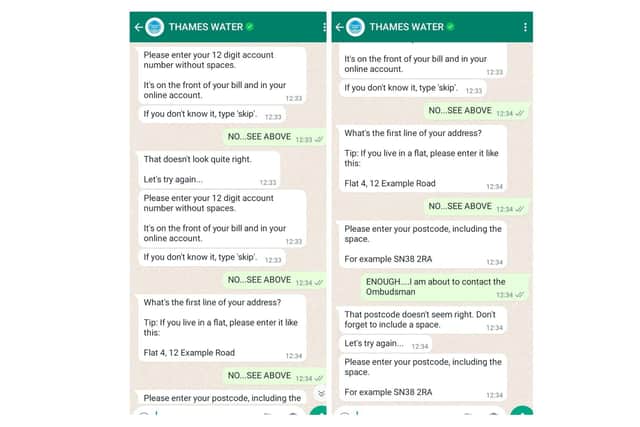 The TW chat bots are not 'trained' to understand when a customer is angry