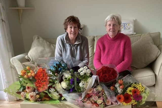 Eileen and Pam received flowers, chocolates and bottles of wine on their final day.