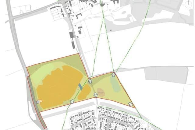 The area which Vistry Ltd wants to build an estate of 170 new homes between Banbury and Hanwell village