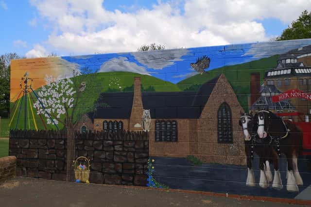 Hook Norton Primary School has unveiled a new Jubilee themed mural celebrating the local village and the much-loved Hook Norton Brewery horses. (submitted photo)