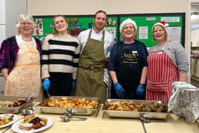 Chef David Lively alongside some of the volunteers who ensure no one went without a Christmas lunch in Bloxham.