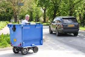 Kevin Nicks and his motorised wheelie bin