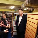 Cllr Neil Fawcett, Oxfordshire County Council’s cabinet member for community and corporate services (left), with minister for data and digital infrastructure Sir John Whittingdale MP, and Anne Manwaring (group library manager), at Milton-Under-Wychwood Library.