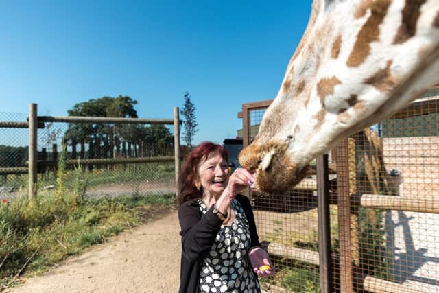 Banbury care home resident Christine Wyatt enjoyed a VIP visit to West Midlands Safari Park, where she had the opportunity to hand feed animals.
