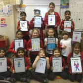 Girl pupils from St. Leonard's CE Primary School created some fantastic art after being inspired by marathon runner Kathrine Switzer.