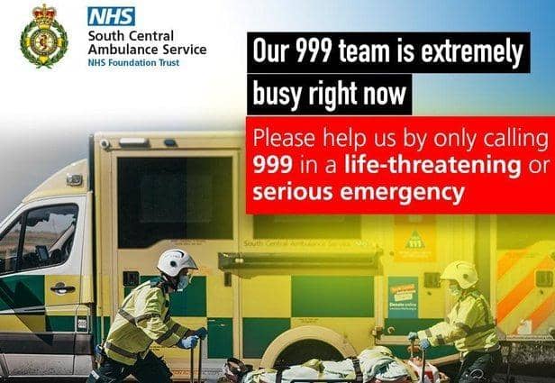 Ambulance service covering the Banbury area declares 'critical incident' due to extreme pressures (photo from SCAS)