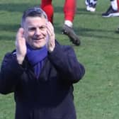 Kevin Wilson applauds the fans after Saturday's draw. Photo: BUFC.