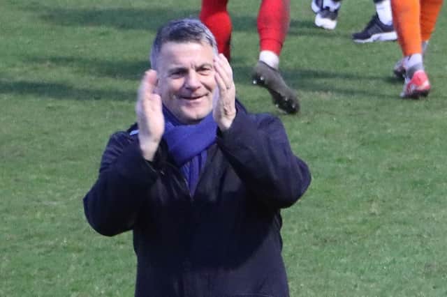 Kevin Wilson applauds the fans after Saturday's draw. Photo: BUFC.