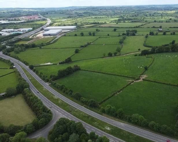 The land north of the A422 and M40 junction that was proposed as the site for the large warehouse estate.